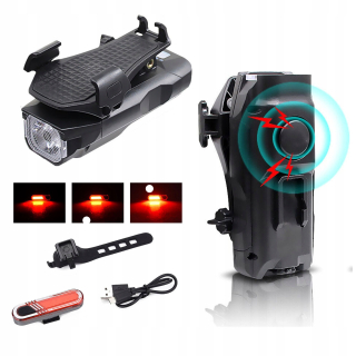 Wheel-Up LED osvetlenie bicykla čierne + ZADNÁ BICYKLOVÁ LAMPA USB WHEEL UP 5 REŽIMOV LED
